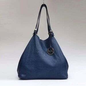 Michael Kors Colgate Reversible Petroleum Blue Leather Grab Shoulder Bag